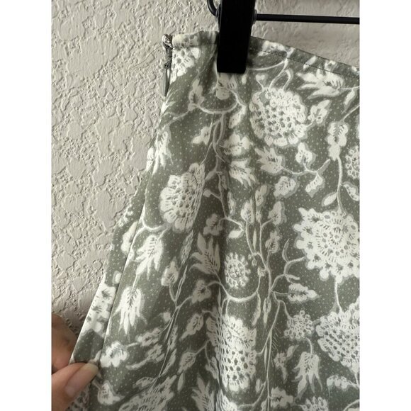 Wilfred Cressida Satin Light Birch Floral Midi Wrap Skirt Green Boho Coquette 6 - Picture 8 of 11